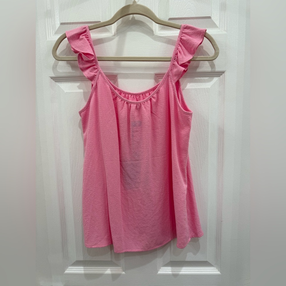 NWT Market & Spruce Pink Ruffled Sleeveless Camisole